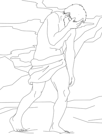 Cain Sobbing Coloring Page